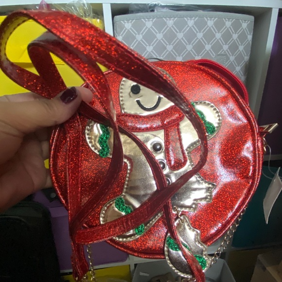 New festive Christmas gingerbread glitter crossbody handbag - Picture 7 of 8